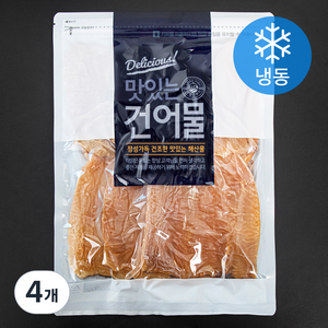 해맑은푸드 마른오징어 몸통 소소 5미 (냉동), 200g, 4개