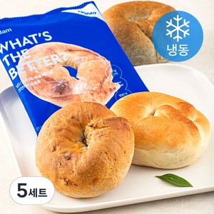 널담 고단백 배꼽 베이글 플레인 140g + 흑임자 140g + 크랜베리 & 호두 140g 세트 (냉동), 5세트