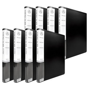 희망사무포인트 리클 클리어 파일 40매, 검정, 8개