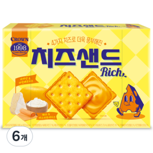 크라운 치즈샌드 리치, 180g, 6개