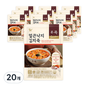 본죽 얼큰낙지김치죽, 200g, 20개