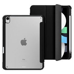 제이로드 아이패드 호환 슈퍼클리어 펜슬 충전 홀더 케이스, 블랙