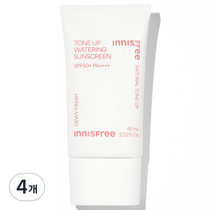 이니스프리 톤업 워터링 선스크린 SPF50+ PA++++, 60ml, 4개