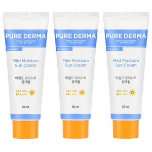 온더바디 퓨어더마 마일드 모이스처 선크림 SPF50+ PA++++, 50ml, 3개