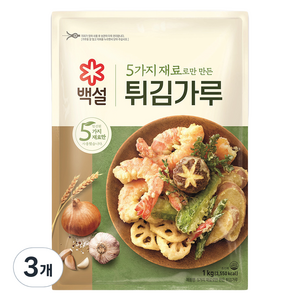 백설 5가지 재료로만 만든 튀김가루, 1kg, 3개