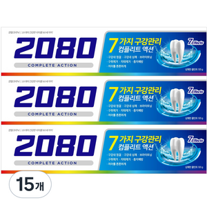 2080 컴플리트액션 쿨민트향 치약, 120g, 15개