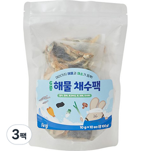 퍼기 어린이 6종해물 채수팩 10개입, 해물맛, 100g, 3개