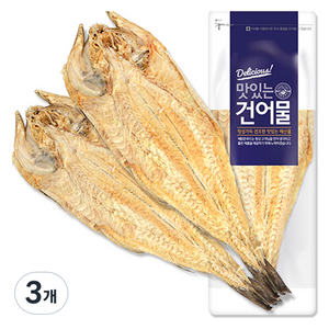 해맑은푸드 자연건조 황태포 2p, 120g, 3개