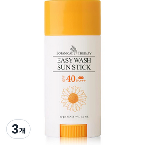 보타니컬테라피 이지워시 썬스틱 유아 선크림 SPF40 PA+++, 15g, 3개