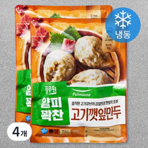 풀무원 얇은피 꽉찬속 고기깻잎만두 (냉동), 400g, 4개