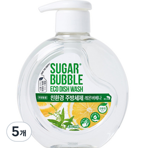 슈가버블 친환경 주방세제 레몬버베나, 470ml, 5개