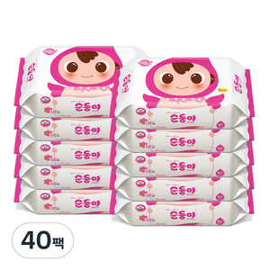 순둥이 베이직 유아물티슈 리필형, 80개입, 40세트