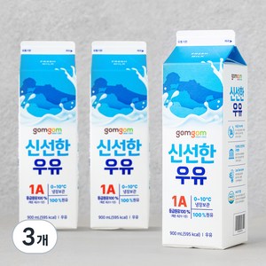 곰곰 신선한 1A 우유, 900ml, 3개