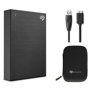 씨게이트 One Touch HDD 외장하드 STKZ4000400 데이터복구+암호화 기능+파우치+USB케이블, 4TB, 블랙