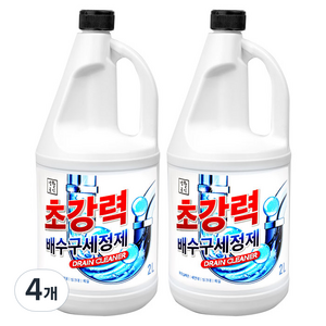 생활공식 초강력 배수구세정제, 2L, 4개