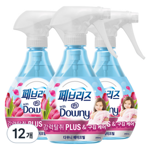 페브리즈 강력탈취 플러스 구김케어 섬유탈취제 에이프릴향 본품, 370ml, 12개