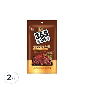 해표 365 24 육포 숯불바베큐, 30g, 2개