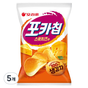 오리온 포카칩 스윗치즈맛 감자스낵, 5개, 60g