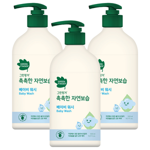 그린핑거 촉촉한 자연보습 베이비 바디워시, 500ml, 3개