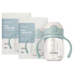 마더케이 허그 추 빨대컵 210ml, 2개, 민트