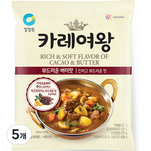 대상 청정원 카레여왕 부드러운 버터맛, 108g, 5개