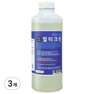 허브크린 멀티크린 배수구 하수구 유분 오물 용해 분해 막힘 해결 세정제, 1L, 3개