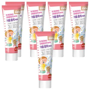 키즈세이프 어린이 치약 딸기향 불소함유, 90g, 6개