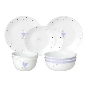 ****** 원형 2인식기 8p세트 리틀프린스, 보라색, 밥공기 2p + 국공기 2p + 원형접시소 2p + 원형접시중 2p
