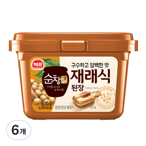 순창궁 재래식 된장, 500g, 6개