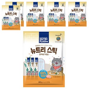 동원뉴트리플랜 고양이 뉴트리 스틱 간식, 혼합맛(참치/닭가슴살), 280g, 6개