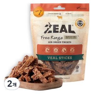 질 ZEAL 뉴질랜드산 강아지 수제간식, 송아지고기, 125g, 2개