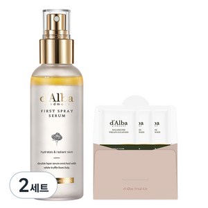 달바 화이트 트러플 퍼스트 스프레이 세럼 100ml + 밸런싱 비건 클렌저 3ml 3개, 2세트