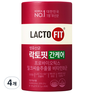 종근당건강 락토핏 간케어 유산균 60p, 120g, 4개