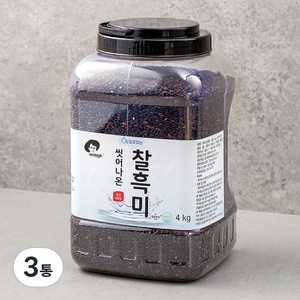 엉클탁 씻어나온 찰흑미, 4kg, 3통