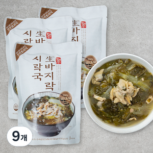 청조푸드 가마솥 생바지락 시락국 냉장, 500g, 9개