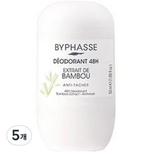 바이빠세 롤 온 데오드란트 48H 뱀부향, 50ml, 5개