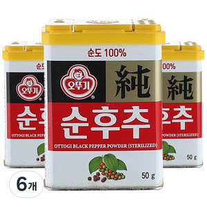 오뚜기 순후추, 50g, 6개