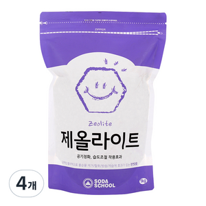 소다스쿨 탈취제 제올라이트 실내탈취제 리필, 1kg, 4개