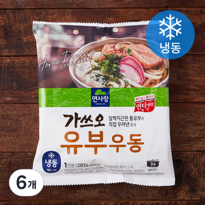 면사랑 가쓰오 유부 우동 1인분 (냉동), 283g, 6개