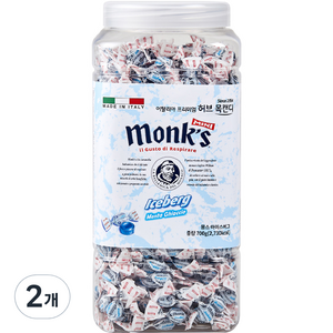 Monks 아이스버그 허브 목캔디, 700g, 2개