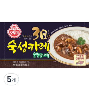 오뚜기 3일 숙성카레 순한맛 고형, 200g, 5개