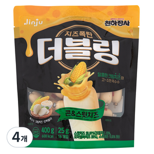 진주햄 천하장사 더블링 콘&스윗치즈, 400g, 4개