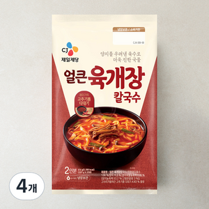 CJ제일제당 얼큰 육개장 칼국수 2인분, 414g, 4개