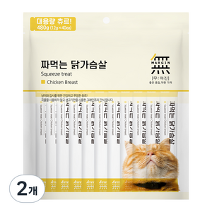 무마진 짜먹는 고양이 간식 40p, 닭가슴살, 480g, 2개