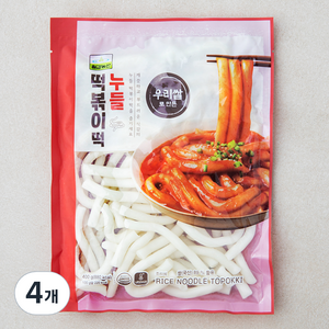 칠갑농산 쌀로 만든 누들떡볶이떡, 4개, 400g