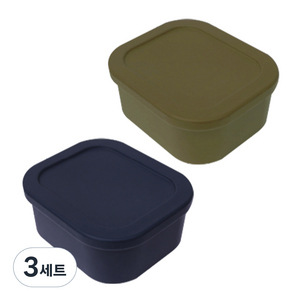 YOUHOUSE 삶아 쓰는 실리콘 밀폐용기 500ml, 6개, 다크그린 + 올리브