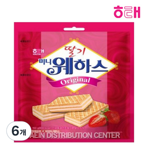 해태제과 딸기 미니 웨하스, 150g, 6개