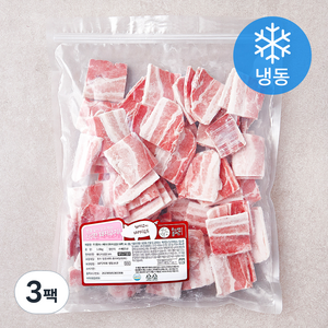 푸드랩플러스 스페인산 간편구이 삼겹살 지퍼백 (냉동), 1kg, 3팩