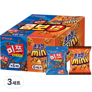 오리온 콤보 12 PACKS 과자세트, 미쯔6P+초코칩쿠키미니6P, 3개