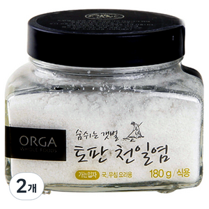 올가홀푸드 숨쉬는 갯벌 토판천일염, 180g, 2개